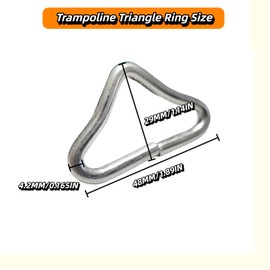Abiphop 20PCS Trampoline Triangle Buckle Stainless Steel Triangle Ring Buckle V- Rings for Trampoline Replacement Parts Bag Trampoline Mat Craft
