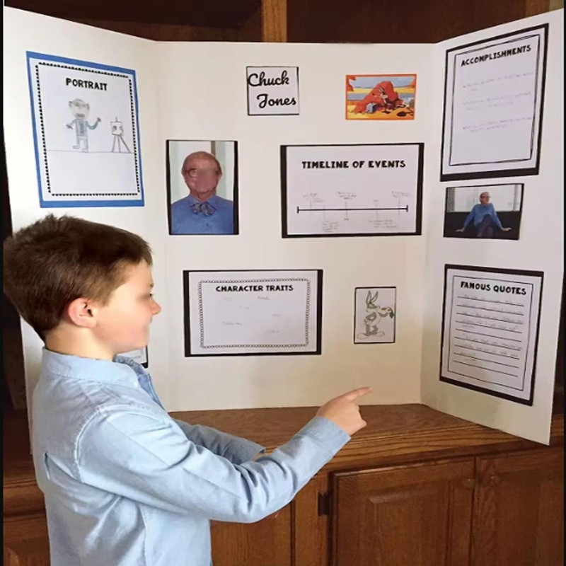 Sotitime 4PCS Trifold Poster Board Presentation Board Science Fair Display