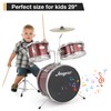3 Piece Kids Drum Set with Cymbal, 2 Drumsticks, Pedal,