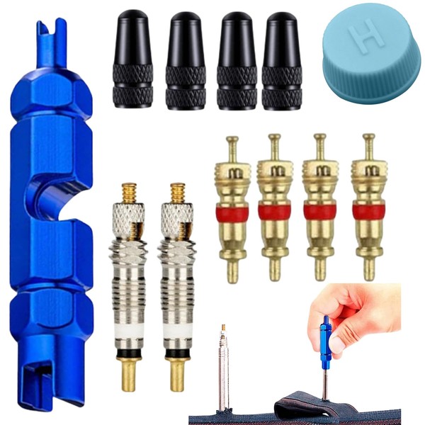 Presta Valve Core Set, Bicycle Valve Adapter Set, French Valve