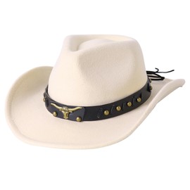 Jastore Western Cowboy Hat for Kids Boy Girl Classic Cowboy Cowgirl Dress Up Hat with Buckle Belt(Beige, 5-12 Years)