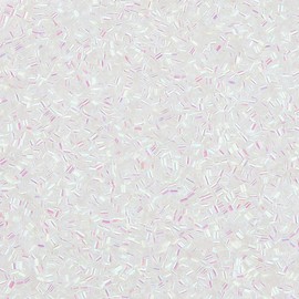 DICOSMETIC 150g Crispy Bingsu Beads for Slim About 15882Pcs Iridescent Soft Straw Tube Beads 3D Glitter Plastic Beads Clear Plastic Bead Assortment Crunchy Slime Microbeads Supplies