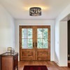 Monaxon Rustic Flush Mount Ceiling Light - 2-Light Metal Fixture