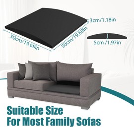 TUAKIMCE Sofa Cushion Support for Sagging Seats, 2Pack 50x 50x 5cm High-Density Foam Sofa Seat Cushions, Curved Furniture Support Pad for Sag Repair, for Loveseats, Chairs & Couches