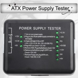 Power Supply Tester Checker, Computer Power Supply Tester Checker Power Supply Tester for Computer 20/24 Pin HDD SATA Floppy for Any Computer Technician