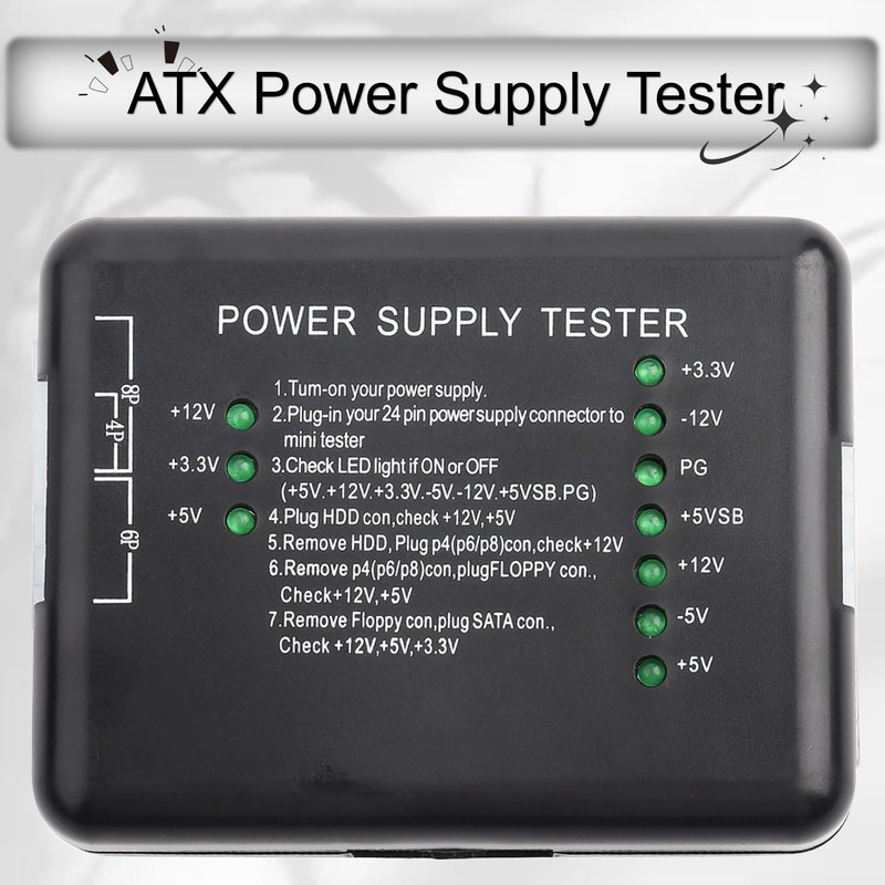 Power Supply Tester Checker, Computer Power Supply Tester Checker Power