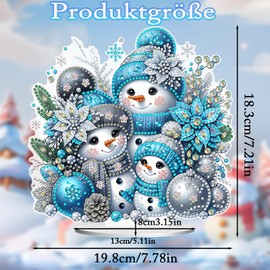 PWCTNT Diamond Painting Christmas, Table Decoration, Christmas, DIY Snowman Craft Set, Diamond Painting, Christmas, Winter, Standing Ornaments, 5D Christmas Decoration, Craft Set Christmas for Home