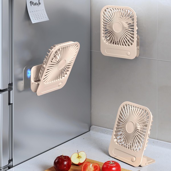 WISFISSH Magnetic Ultra-Thin Wall Fan,Portable USB-C 1200mAh Rechargeable Desktop Fan