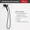 Pfister HydroFuse Handheld Shower Head, Hose Included, Magnetic Docking, 6-Function,