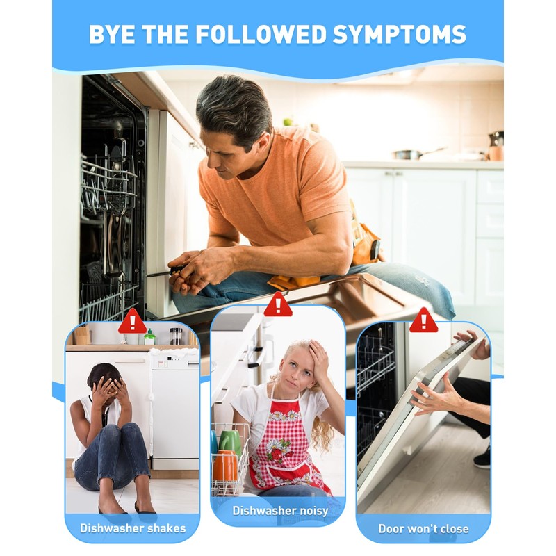 Undercounter Dishwasher Mounting Bracket Clips - Compatible with Whirlpool Kenmore