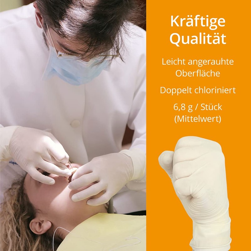 Servoprax Soft-Hand Examination Gloves - Disposable Latex Gloves - Brushed