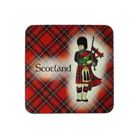 Royal Tara Scottish Coasters Set of 4 for Drinks Kitchen Pub and Bar Gift 4.1 x 4.1 (Scottish Piper, 4)