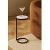 TEHOME Gold Glass Drink Table Metal Martini Round Small Drink
