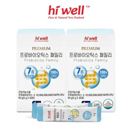 Hiwell 프리미엄 프로바이오틱스 패밀리 유산균 30포 2통 Premium Probiotics Family 30 Pack 2 Bottles