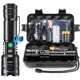 Rechargeable Flashlights 2000 High Lumens Single One Mode Super Bright, High Powered LED Flashlight USB C, High Beam 3280 ft Long Lasting Powerful Heavy Duty Strong Flash Light for Security Hiking