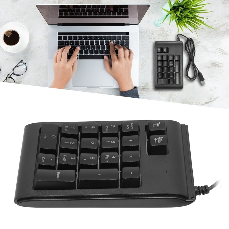 USB Wired Numeric Keypad 19 Keys Number Pad Waterproof RGB