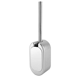 Cepillo para Inodoro Soporte de Pared Acero Inoxidable Revestimiento Plateado Conjunto de Limpieza Baño Moderno Herramienta Sanitaria Montado en Pared
