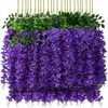 12-Piece Artificial Wisteria Vine Set – Hanging Silk Faux Flowers