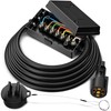MICTUNING Heavy Duty 7 Way Plug Inline Trailer Cord with