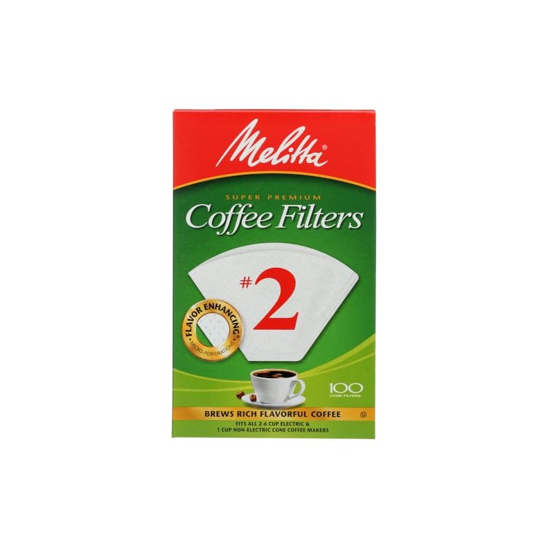 Melitta 6 cups White Cone Coffee Filter 100 pk (pack