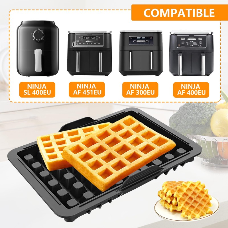 Waffle Insert Hot Air Fryer Accessories, Pack of 2 Waffle