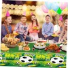 ABOOFAN 2pcs Soccer Themed Table Cover Pe Tablecloth for Parties