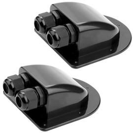Mbsomnus 2 pieces IP68 cable grommet, waterproof roof guide, solar wall feed-through cable with ABS double black for solar installation, caravans, solar, complete set, camping, caravan