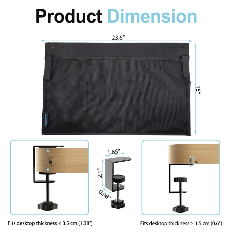ERGO COLLECT No Drill Under Desk Cable Management and Privacy