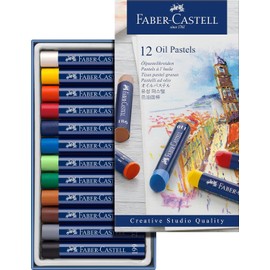 Faber-Castell Creative Studio Oil Pastel Crayones - 12 colores vibrantes