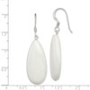 925 Sterling Silver Shepherd hook White Dyed Jade Earrings 48x15mm