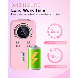 CozyZen Portable Nail Drill Professional: 45000 RPM Rechargeable Cordless Electric Nail File Kit, Portable & Low Noise