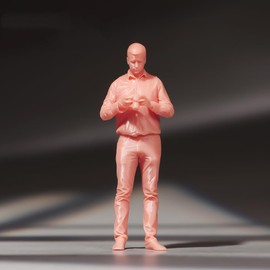 SOUFORCE 1/18 Scale Scene Props Figure Man Photographer with Camera Unpainted Miniature Action Figure Model