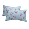 2 Pack Queen Floral Bed Pillow Pillowcases, 100% Cotton Blue