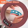 MagnieOpti 10X Magnifying Glass with Light and Stand, Real Glass