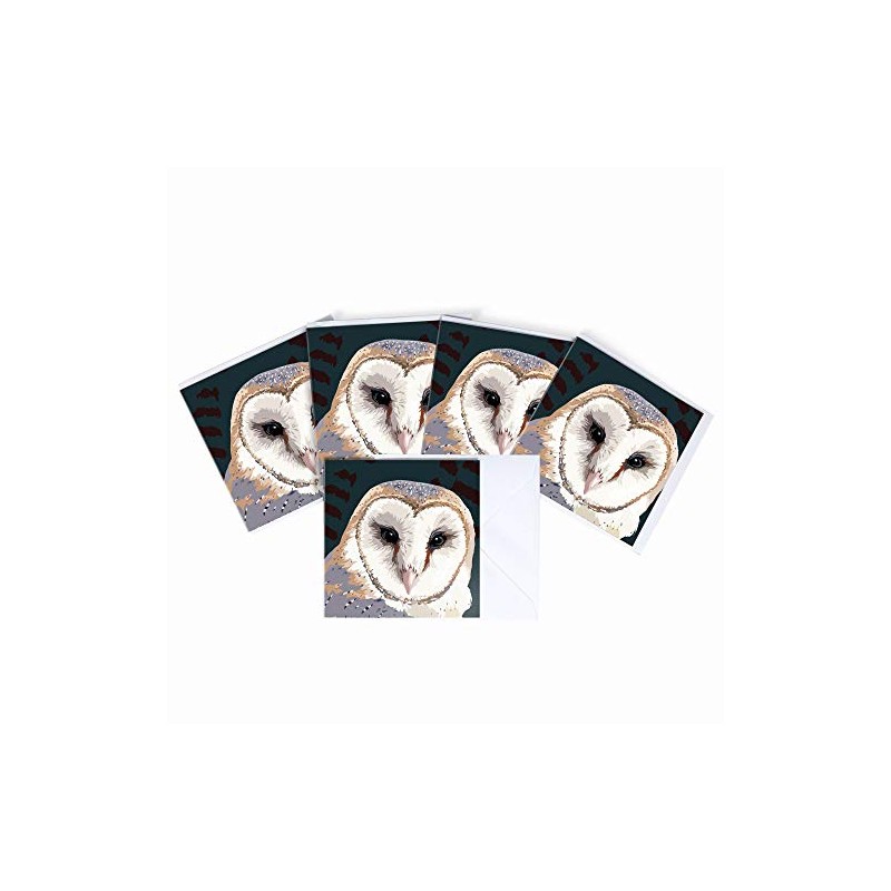 Barn Owl Blank Greeting Card by Leslie Gerry - Pack