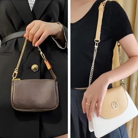 INKNOTE 8pcs Purse Chain Strap, Purse Chain Strap Short, DIY Flat Chain Strap Extender Metal with 16pcs D Ring Rivets Purse Hardware for DIY Handbag Shoulder Cross Body Replacement Metal Buckles 20cm