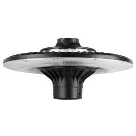 150W Garden Light with Dusk-to-Dawn Feature Post Lamp Fixture Exterior Lantern Head Outside Led Lights for Yard ParkColor: Black, Emitting Color: White, Lamp Power(W): 60
