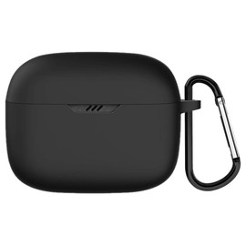 A-Focus for Vibe Beam Case, Silicone Shockproof Skin Cover with Keychain Accessories Set Compatible with JBL Vibe Beam Black