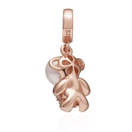 SOUKISS Rose Gold Love Charms 925 Sterling Silver Heart Charms with Clear CZ for European Bracelet,Mothers Gifts (Bear)