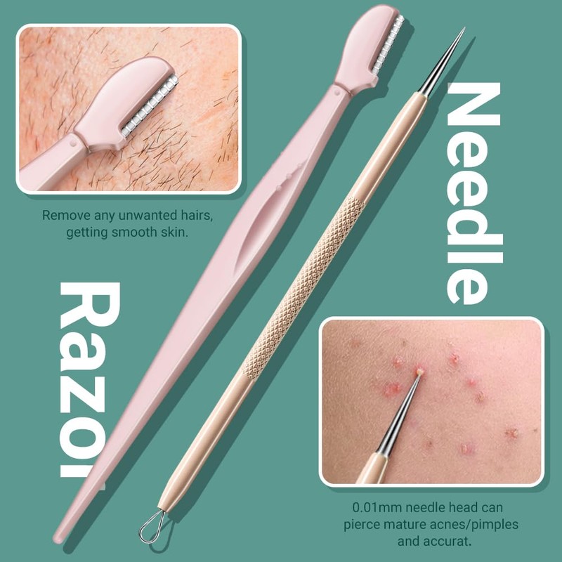 TsMADDTs Blackhead Remover Tools, Ingrown Hair Removal Kit Blackhead Remover
