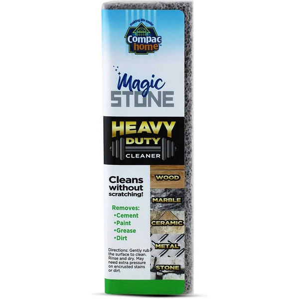 Compac Home Magic-Stone Heavy Duty Cleaning Stick - Easily Scrubs/Removes Paint, Cement, Encrusted Dirt, Rust, Grease, From Wood, Stone, Ceramic Floor Tiles, Cleaning Block, 1 Count