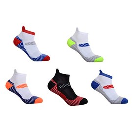 5 pairs of Mens Running socks - Ankle & Arch Support, Padded, Lightweight