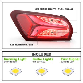 ACANII - For [Factory LED Model Only] 2019-2022 Chevy Malibu LED Tail Light Lamp Outer Replacement Right Passenger Side