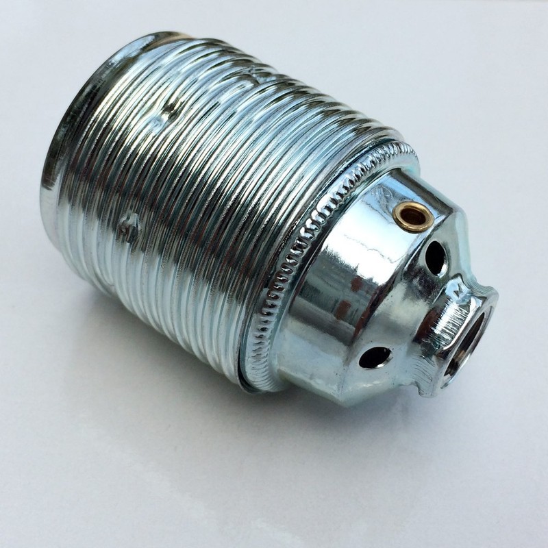 Socket E27 Metal Chrome Coloured M10 x 1 Thread Lamp
