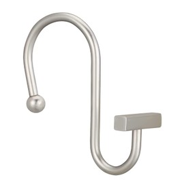 Gracelife Shower Curtain Decorative Hook Modern Square T Bar Shape Shower Hooks Hangers Rust Proof Shower Curtain Rings for Bathroom (Nickel)