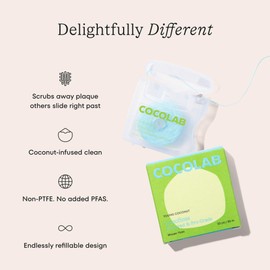 Cocofloss Expanding Woven Dental Floss by Cocolab, Waxed Tooth Floss for Daily Oral Care, Coconut Oil Infused, Vegan, for Adults and Kids, Coconut Scent, 1 Pack