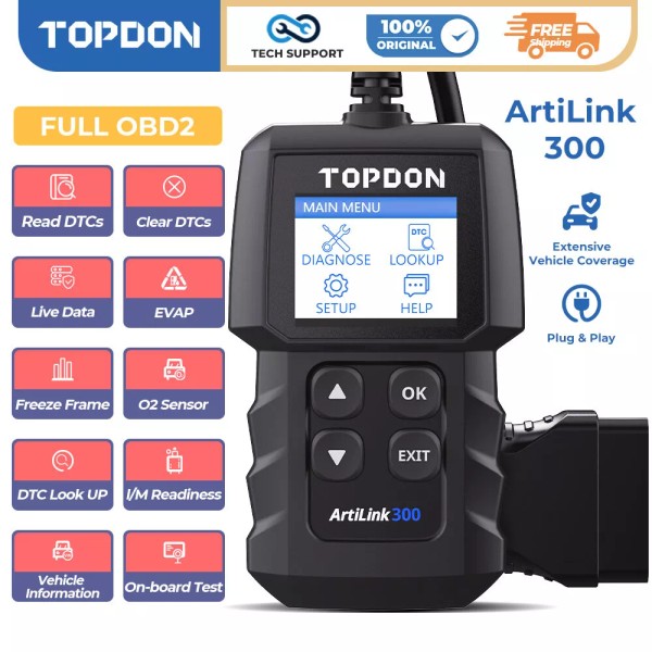 TOPDON 2025 TOPDON AL300: Pro OBD2 Scanner - Read &