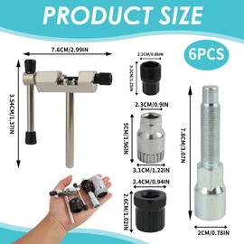 Riybyds Pack of 4 Bicycle Repair Tool, Chain Repair Tool, Crankshaft Puller, Chain Disassembler, Centrifugal Mass Removal Device, Suitable for Various Bicycle Types