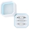 DesignSter Ring Box for Wedding Ceremony Square 3 Slots Velvet