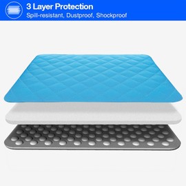 16 Inch Laptop Sleeve Diamond PU Leather Case Protective Shockproof Water Resistant Zipper Cover Carrying Bag Compatible with 16" MacBook Pro 2021 2022 New Model A2141 A2485 M1(Blue)